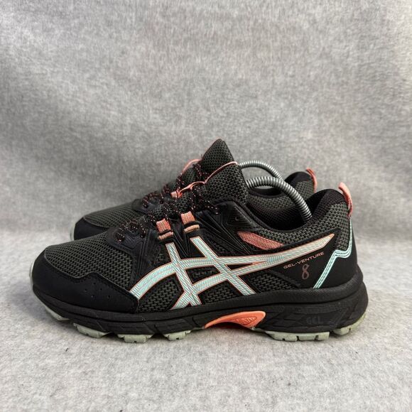 Asics Shoes Womens 7.5 Gel Venture 8 Black Athletic Running Sneakers 1012A708 - Picture 1 of 10